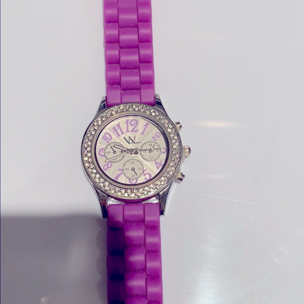 Purple Silicone Bezel Jelly Watch